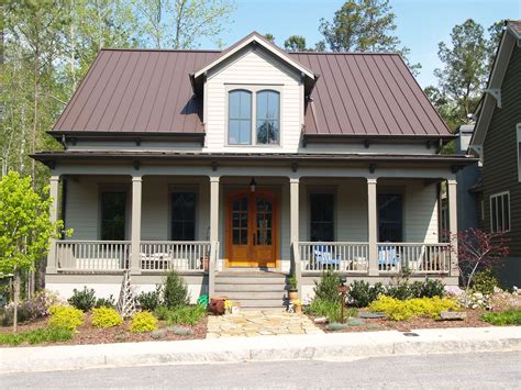 house colors with brown metal roof|gray houses with brown roofs.